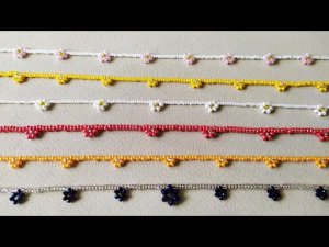 Украшения из бисера. Работы из бисера. 2 часть. Цепочка , браслет из бисера. Мастер класс.