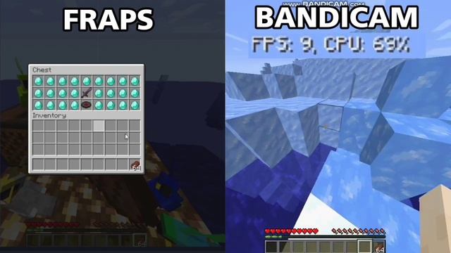 FRAPS VS BANDICAM in LOW END PC, Fraps is better?! | Minecraft Java 1.16.5 Recording test смотреть онлайн