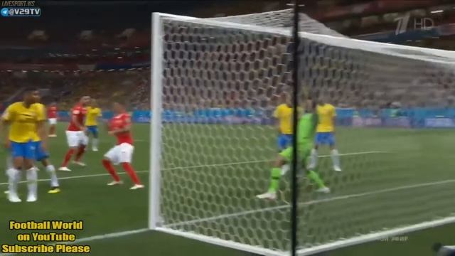 ЧМ 2018 Бразилия-Швейцария 1:1.Гол Цубера! Goal Of Zuber!