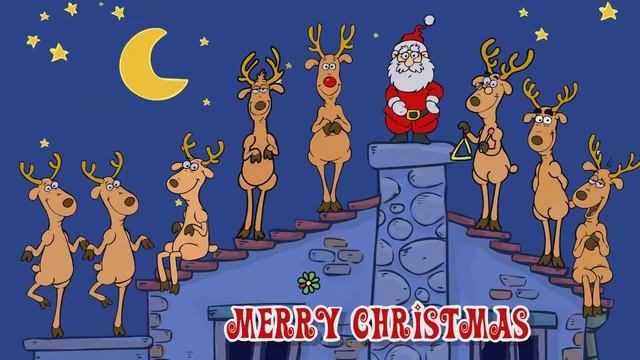Merry Christmas музыкальный Санта и олени. смотреть онлайн