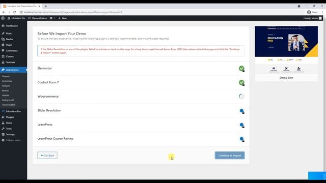 Education Pro Elementor WordPress theme install and demo data import смотреть онлайн