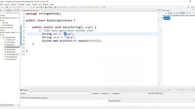 Java for Beginners - How to use equals() and equalsIgnoreCase() method | Java for beginners смотреть онлайн