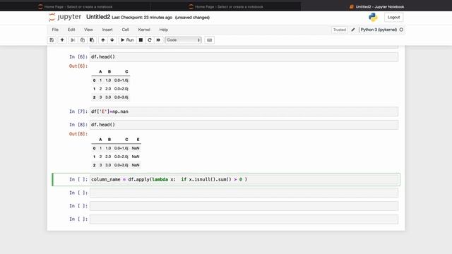 Check whether the data column is completely empty or not in data frame смотреть онлайн