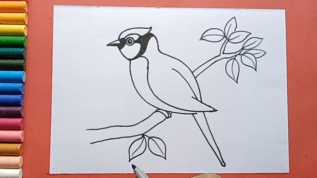 Easy and simple Bird ? drawing | How to drawing Blue Jay bird | How to draw a bird смотреть онлайн