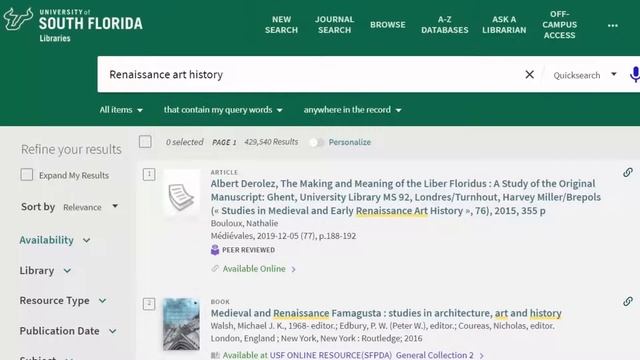 Searching for Scholarly Articles & More With USF Quicksearch смотреть онлайн