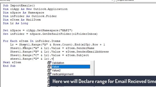 How to Import emails from outlook using Excel VBA смотреть онлайн