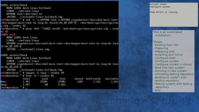 Arch Linux installation recording to kernel 6.5.6-arch1-1 (testing) смотреть онлайн