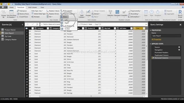 How to Move Column to Left Side in Power BI Desktop смотреть онлайн