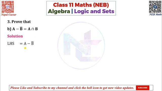 Class 11 Maths || Logic and Sets P8 || Exercise 1.3 Solutions || Basic Mathematics || Sets || NEB смотреть онлайн