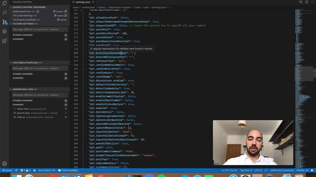 VS Code Setting: git.branchValidationRegex смотреть онлайн