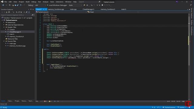 03. Пишем трейнер на C++. Добавляем сеттеры для полей класса чита смотреть онлайн