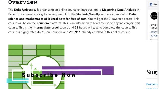 Mastering Data Analysis in Excel Duke University | Enrol for FREE | Coursera смотреть онлайн