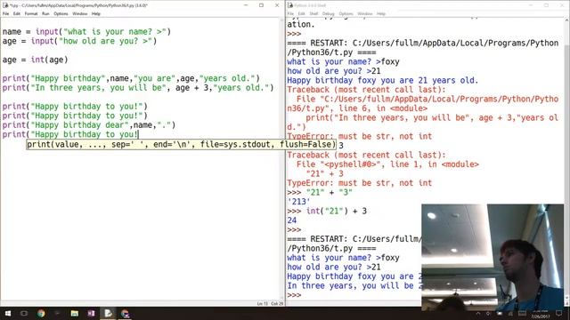 Variables, Print, Input смотреть онлайн