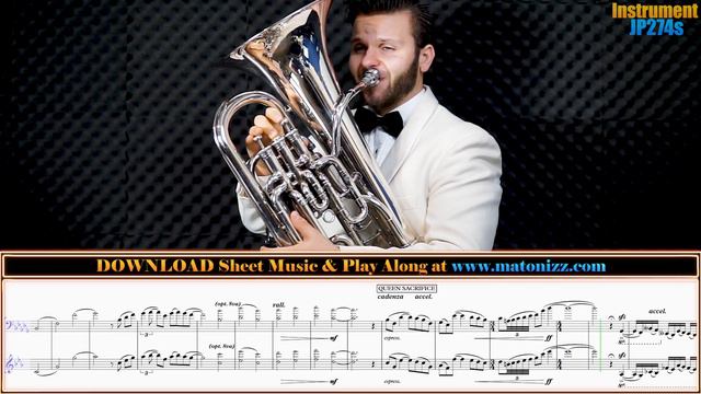 NEW INSANE HARD Euphonium Solo "The King's Gambit" by Matonizz. Sheet Music Play Along смотреть онлайн