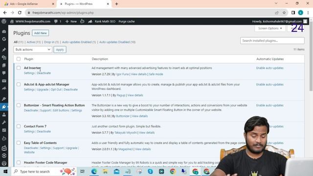 ad inserter plugin for manual ads in WordPress | best WordPress blogging course Marathi #blogging смотреть онлайн