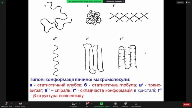 Фізхімія ВМС. Типові конформації лінійних макромолекул смотреть онлайн