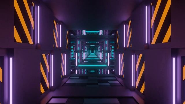 Cyan and Orange and Purple Blazing Neon Light Mirror Tunnel Background VJ Loop in 4K смотреть онлайн