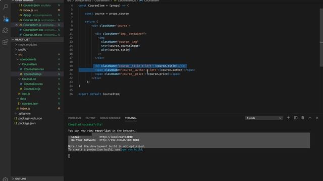 React JS Crash Course For Beginners || 12-Show data and style the courseItem смотреть онлайн