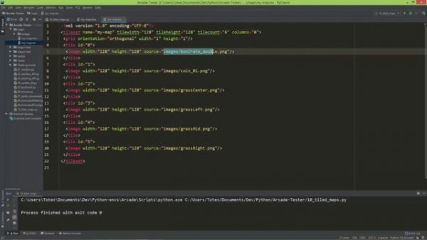 Python Arcade library p10 - creating and loading Tiled maps