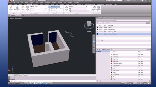 AutoCAD 2014 - 3D Extrusion, Materials, Lights, Camera смотреть онлайн