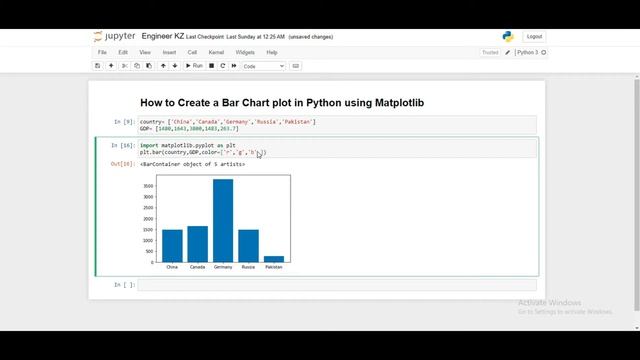 How to Create a Bar Chart in Python using Matplotlib with colors, title and labels смотреть онлайн