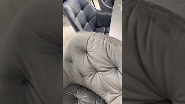 Кресло MONE черный металл/ бархат cерый с прострочкой смотреть онлайн