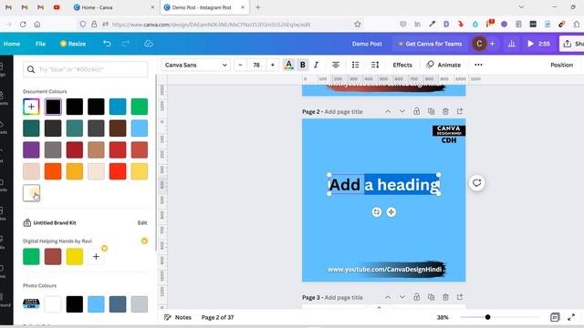 How To Add 2 Colors in Same Text in Canva | Canva Design Hindi смотреть онлайн