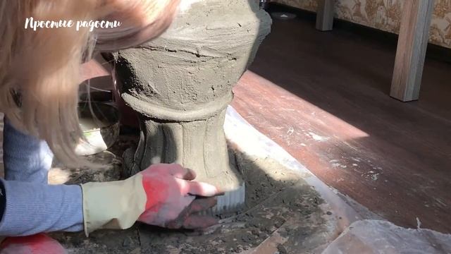 Античный вазон из цемента для сада своими руками//Садовый декор смотреть онлайн