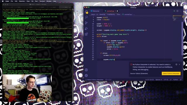 ONE HUNDRED SUBSCRIBERS - Face Reveal (Python / Pygame / OpenCV Face Tracking + OBS) смотреть онлайн