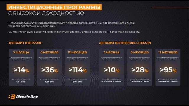 Bitcoinbot.pro обзор | Инвестиции в криптовалюту от 100% годовых | смотреть онлайн