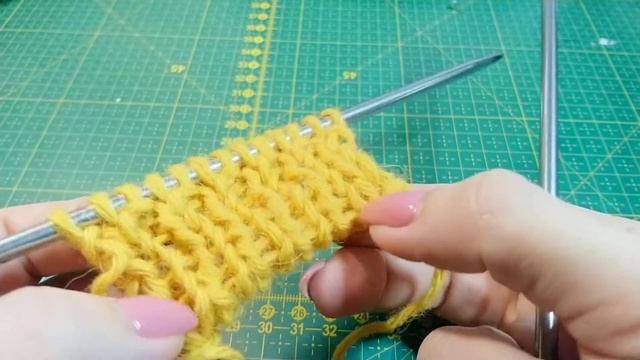 Резинка, связанная из итальянского набора петель 1 вариант. смотреть онлайн