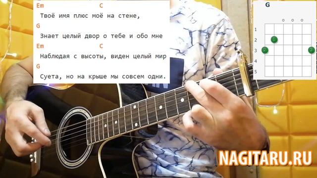 Как играть DaBro - "НА КРЫШЕ". Простые аккорды. Разбор вступления и песни, на гитаре смотреть онлайн
