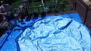 Установка каркасного бассейна Bestway 366*122. Installation of a frame pool Bestway 366*122.