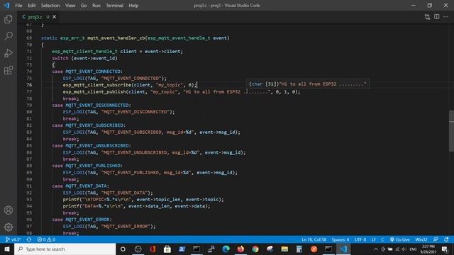 ESP IDF MQTT Publish and Subscribe via Mosquitto broker for esp32 смотреть онлайн