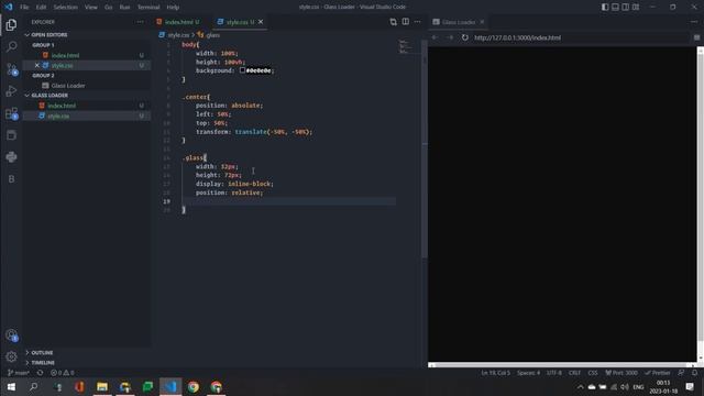 Creating glass filling loader using #html and #css смотреть онлайн