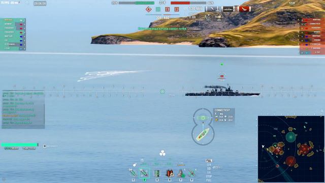 Линкор 10 уровня Montana - 277К урона. Карта - Край вулканов. World Of Warships. смотреть онлайн