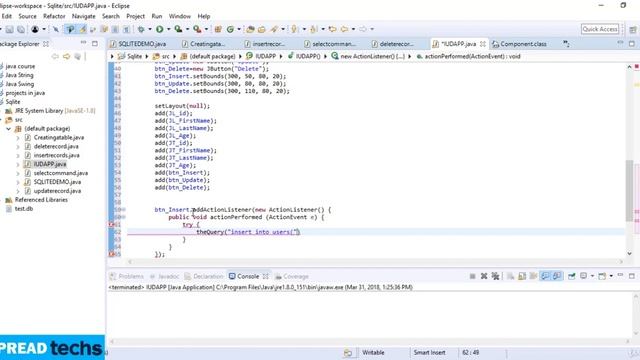 JAVA Sqlite Database:IUD-GUI-APP смотреть онлайн