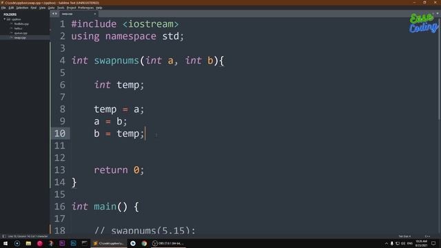Hwo to Swap Numbers Values in CPP C++ with Function смотреть онлайн