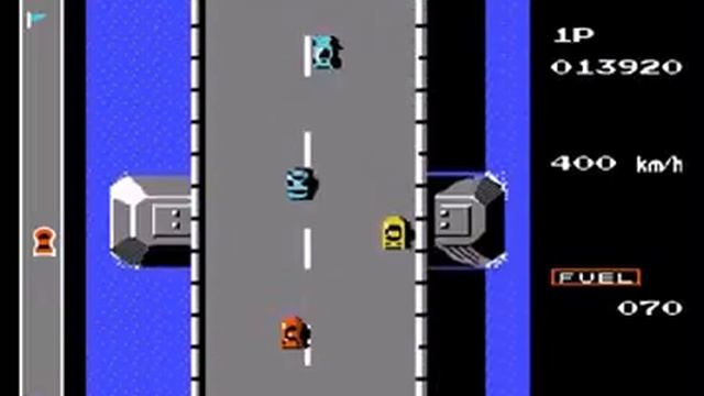 Короткое прохождение Road Fighter - Дорожный истребитель смотреть онлайн