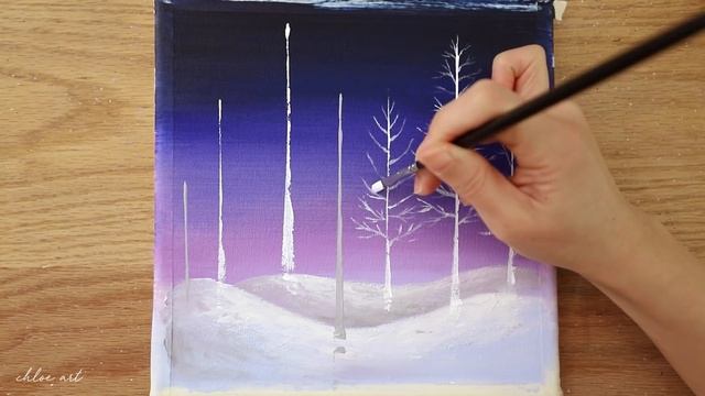 ❄️Snowy Day Winter Tree Painting | Acrylic Painting for beginners #193 смотреть онлайн
