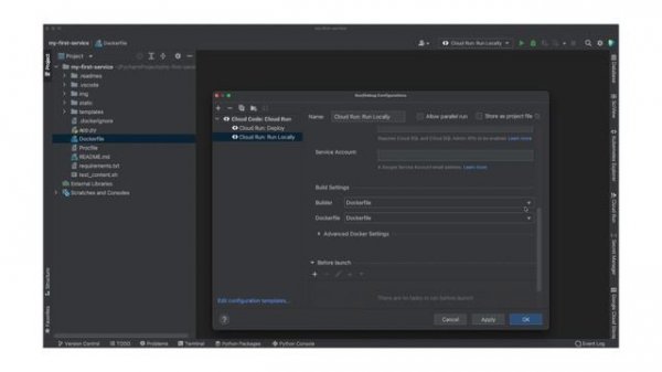 Getting started with Cloud Run using Cloud Code for PyCharm