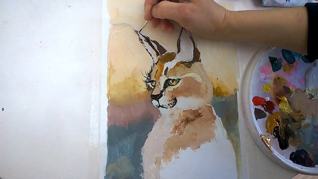 Рисуем рысь гуашью/ Draw a lynx with gouache смотреть онлайн