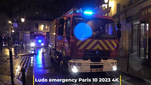 Pompiers de Paris urgence feu caserne Rousseau Paris Fire Dept Rousseau fire station responding 4K смотреть онлайн
