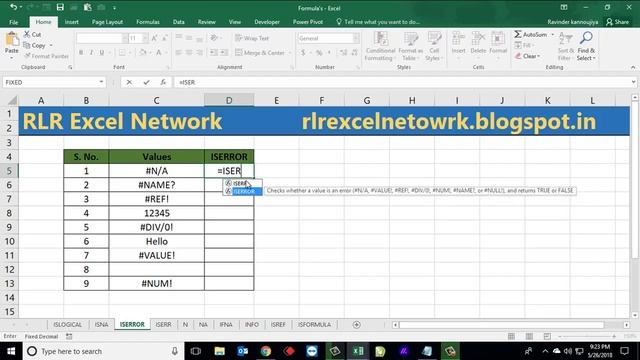 122* How to use ISERROR formula in Excel {Hindi} смотреть онлайн