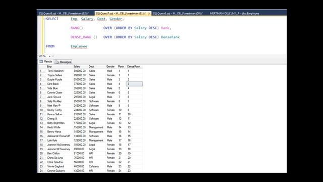 PARTITION BY, RANK and DENSE RANK - SQL Analytical Functions смотреть онлайн