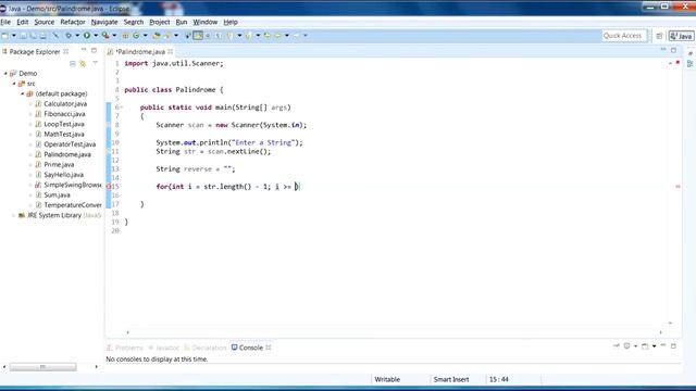 Java Program to test for Palindrome String (Using Loops) смотреть онлайн