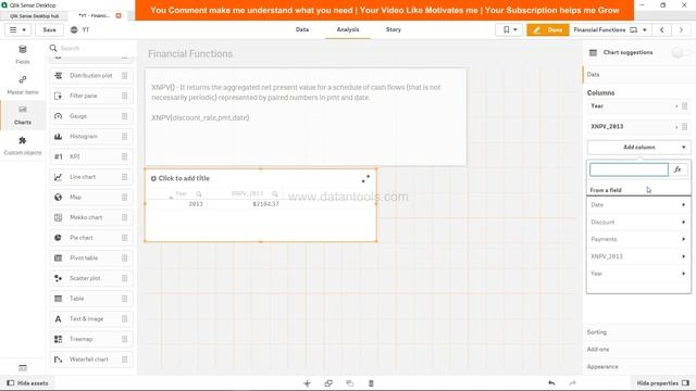 Qlik Sense XNPV Financial Function | Qlik sense Training смотреть онлайн