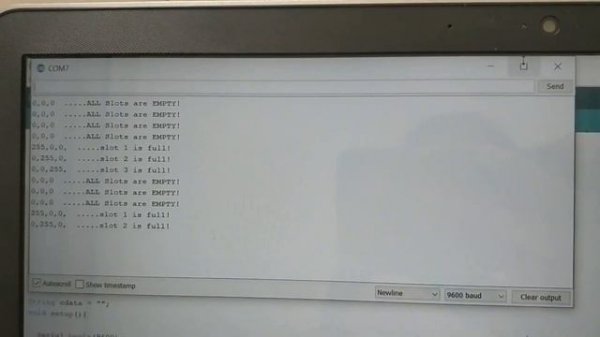 Smart Parking system using using arduino uno, node mcu and blynk app(android)