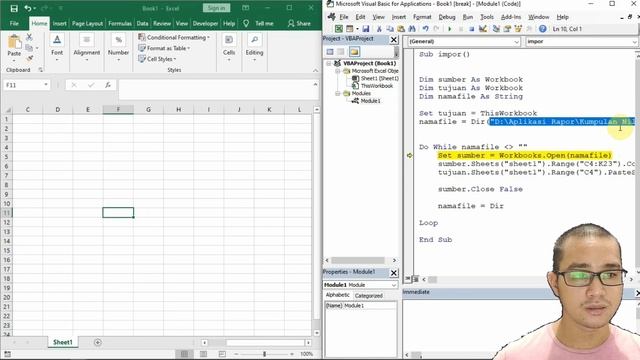 TUTORIAL VBA MACRO EXCEL Part 15: Cara copy banyak file excel ke dalam 1 file excel dalam 1x klik смотреть онлайн