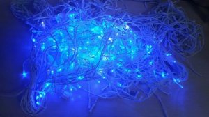 Гирлянда Бахрома синяя уличная с мерцанием